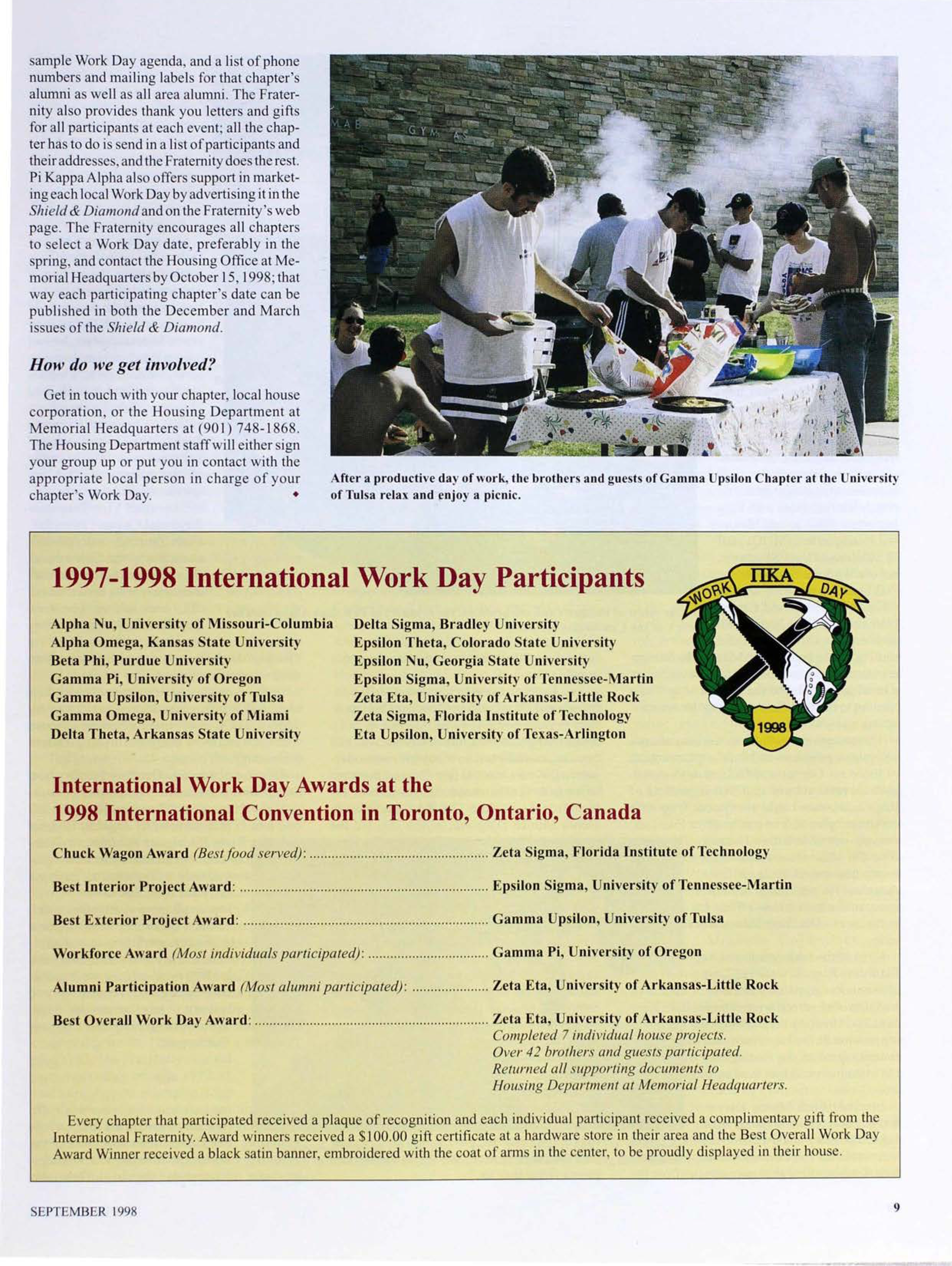 1997-1998 International Work Day Participants
